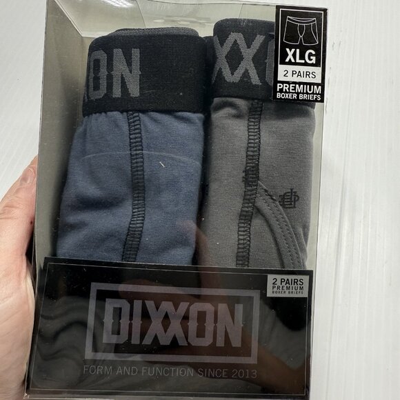 Dixxon Premium Boxer Briefs 2 Pack XL Black Gray Stretch Underwear Mens New NIB - Picture 1 of 5